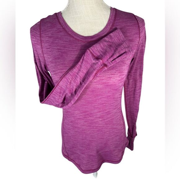 Lululemon Heathered Fuchsia Pink 5 Mile Long Sleeve Tee Top - Picture 7 of 12